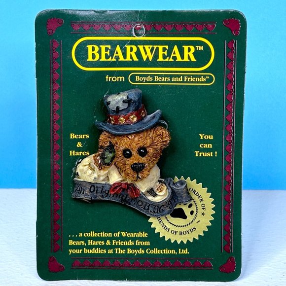 Bearwaer by Boyd's Bears‎ Pin "An Original F.O.B. '96 - '97" Vintage 1996 Brooch - Picture 1 of 3